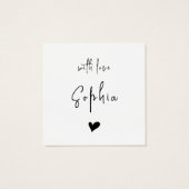 ミニマリストありがとうカスタムハートプロファイルカード (裏面)