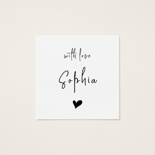 ミニマリストありがとうカスタムハートプロファイルカード (裏面)