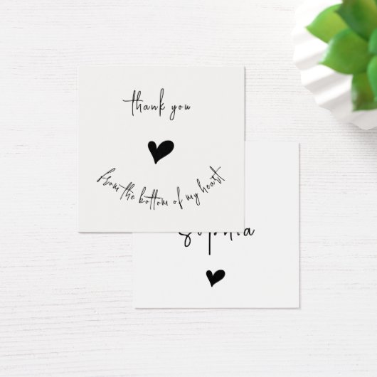 ミニマリストありがとうカスタムハートプロファイルカード (デスク)