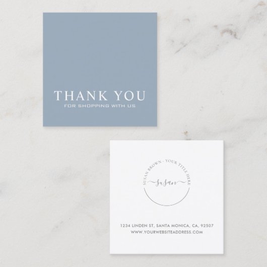 ミニマリストありがとうスクエア名刺 スクエア名刺 (正面/裏面)