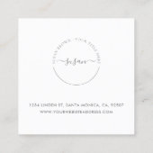 ミニマリストありがとうスクエア名刺 スクエア名刺 (裏面)