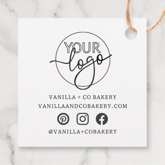 ミニマリストありがとうスクリプトカスタムロゴの社交 フェイバータグ (裏面)