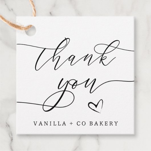 ミニマリストありがとうスクリプトカスタムロゴの社交 フェイバータグ (正面)