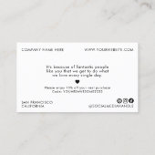 ミニマリストありがとうスクリプトハート小ブランディング 名刺 (裏面)