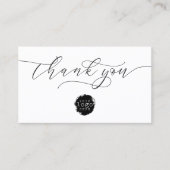 ミニマリストありがとうスクリプトハート小ブランディング 名刺 (正面)