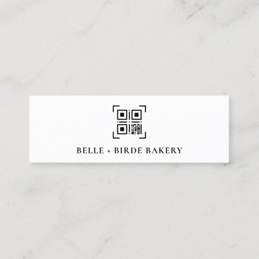 ミニマリストありがとうスクリプトハート | QRコード スキニー名刺 (裏面)