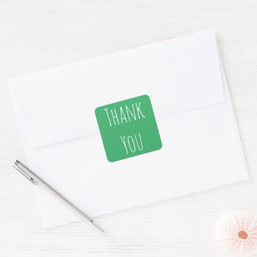 ミニマリストありがとうステッカー スクエアシール (封筒)