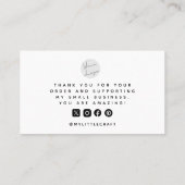 ミニマリストありがとうハートスモールビジネス 名刺 (裏面)