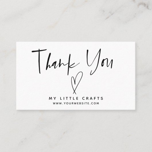 ミニマリストありがとうハートスモールビジネス 名刺 (正面)