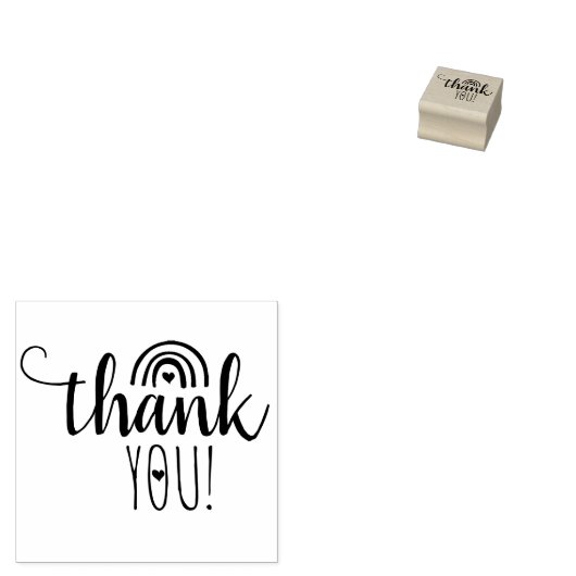 ミニマリストありがとうレインボー ラバースタンプ (押印)