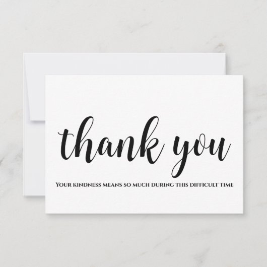 ミニマリストありがとう同情カード サンキューカード (正面)