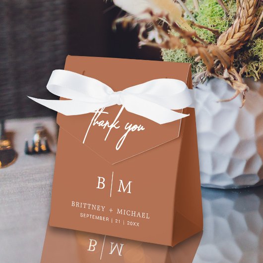 ミニマリストありがとう結婚テラコッタ フェイバーボックス