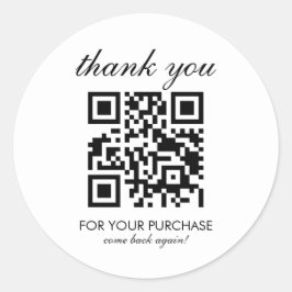 ミニマリストありがとうQRコードスクリプト ラウンドシール
