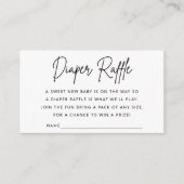 ミニマリストおむつラッフルカードベビーシャワーパーティー エンクロージャーカード (正面)