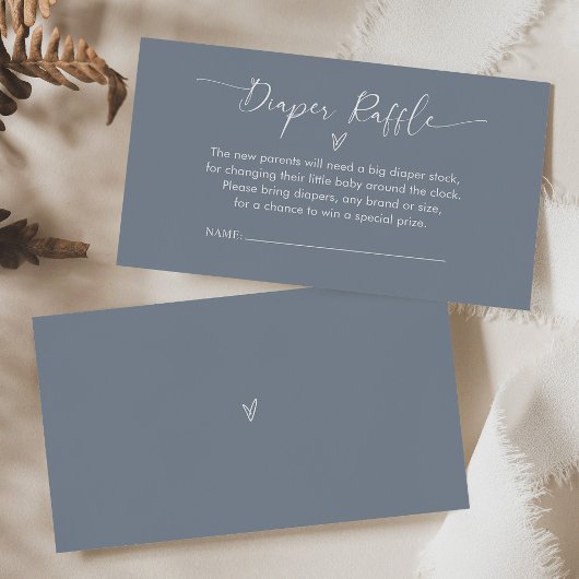ミニマリストおむつラッフルベビーシャワー挿入カード 名刺
