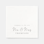 ミニマリストおめでとうミセス結婚ズ スタンダードカクテルナプキン (正面)