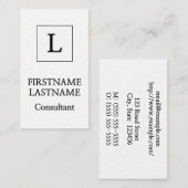 ミニマリストおよびシンプルコンサルタントの名刺 名刺 (正面/裏面)