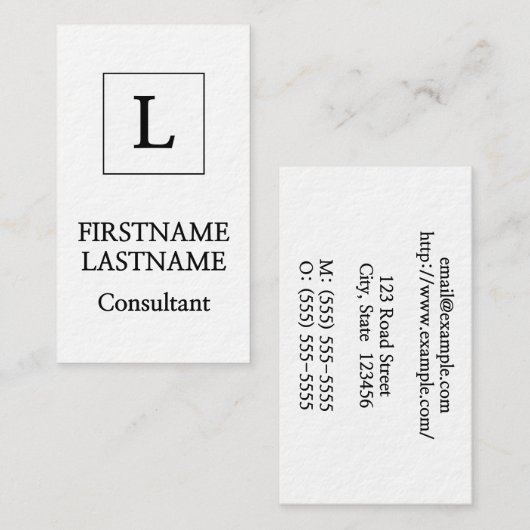 ミニマリストおよびシンプルコンサルタントの名刺 名刺 (正面/裏面)