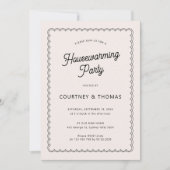 ミニマリストおよびシンプル引っ越し祝いパーティーの鱗片状パーティー 招待状 (正面)