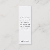 ミニマリストおよびモダン スキニー名刺 (裏面)