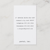 ミニマリストおよびモダン 名刺 (裏面)