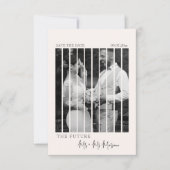 ミニマリストお洒落ボウレトロ結婚写真 セーブザデート (正面)