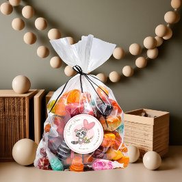 ミニマリストかわいいアライグマ赤ちゃんシャワーありがとう ラウンドシール