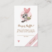 ミニマリストかわいいアライグマ赤ちゃんシャワーおむつラッフル エンクロージャーカード (正面)