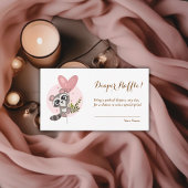 ミニマリストかわいいアライグマ赤ちゃんシャワーおむつラッフル エンクロージャーカード