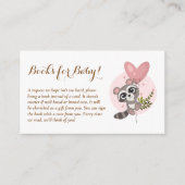 ミニマリストかわいいアライグマ赤ちゃんシャワー本ベビー エンクロージャーカード (正面)