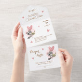 ミニマリストかわいいアライグマ赤ちゃんシャワー オールインワン招待状 (貼ってはがせる)