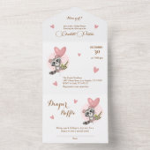 ミニマリストかわいいアライグマ赤ちゃんシャワー オールインワン招待状 (内側)