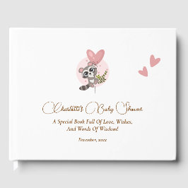 ミニマリストかわいいアライグマ赤ちゃんシャワー ゲストブック