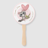 ミニマリストかわいいアライグマ赤ちゃんシャワー ハンドファン (正面)