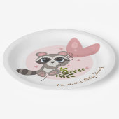 ミニマリストかわいいアライグマ赤ちゃんシャワー ペーパープレート (アングル)