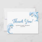 ミニマリストかわいいイルカの赤ちゃんシャワーありがとう ノートカード (正面)