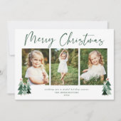 ミニマリストかわいいクリスマスツリーズ休日3写真 シーズンカード (正面)