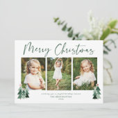 ミニマリストかわいいクリスマスツリーズ休日3写真 シーズンカード (スタンド正面)
