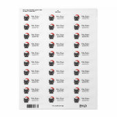 ミニマリストかわいいサンタキャットクリスマス差出人住所 ラベル (フルシート)