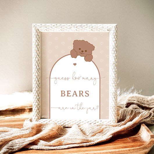 ミニマリストかわいいテディベアはクマの数を推測 ポスター