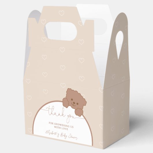 ミニマリストかわいいテディベア赤ちゃんシャワー フェイバーボックス (オープン)