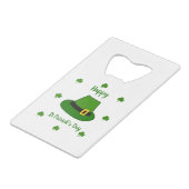 ミニマリストかわいいハッピーセントパトリックの日 クレジットカード栓抜き (正面アングル)