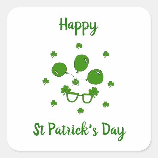 ミニマリストかわいいハッピーセントパトリックの日 スクエアシール (正面)