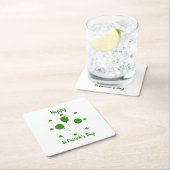 ミニマリストかわいいハッピーセントパトリックの日 スクエアペーパーコースター (インサイチュ)