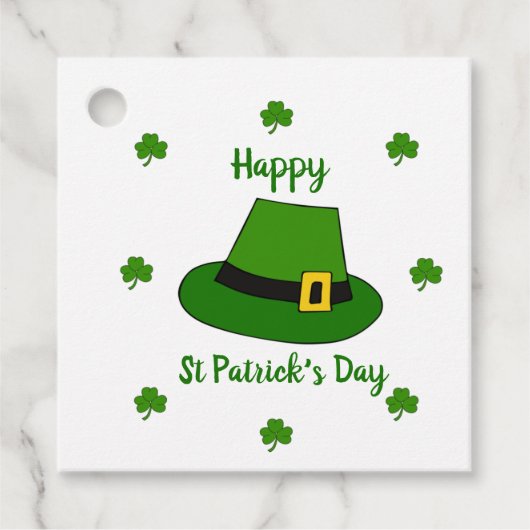 ミニマリストかわいいハッピーセントパトリックの日 フェイバータグ (正面)