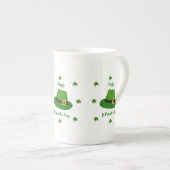 ミニマリストかわいいハッピーセントパトリックの日 ボーンチャイナマグカップ (正面右)