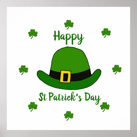 ミニマリストかわいいハッピーセントパトリックの日 ポスター (正面)