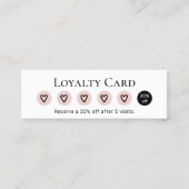 ミニマリストかわいいハートサロン顧客ロイヤリティ ロイヤリティカード (正面)