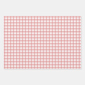 ミニマリストかわいいピンクと白のハートとストライプ ラッピングペーパーシート (正面2)