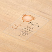 ミニマリストかわいい気球の赤ちゃんシャワー アクリル招待状 (レイダウン)